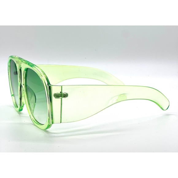 Oversized Square Sunglasses Green Aviator Fashion Stylish Sun Glasses Trendy NEw - Picture 4 of 5